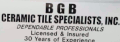 Logo of B.G.B. Ceramic Tile Specialists, Inc.