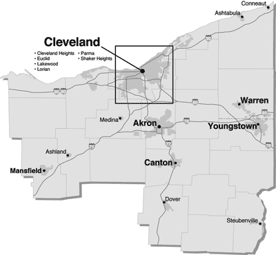 Northeastern Ohio, Cleveland Map