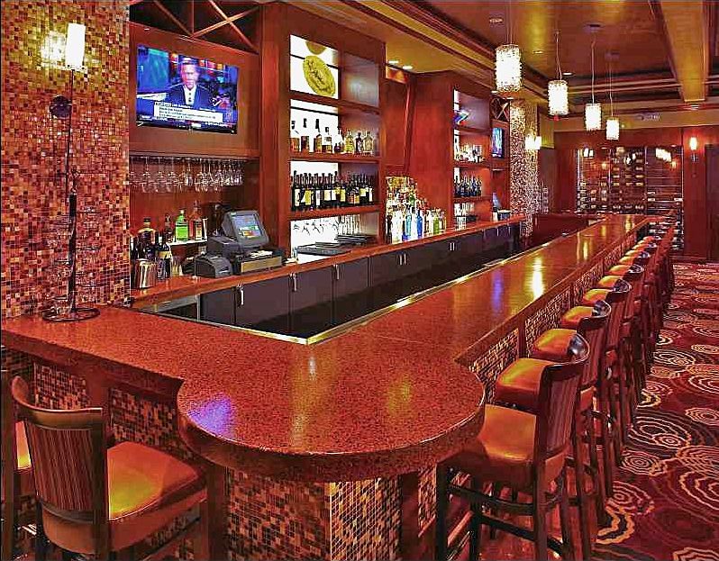 Concrete Countertop Recycled Glass Commercial Bar at Restaurant