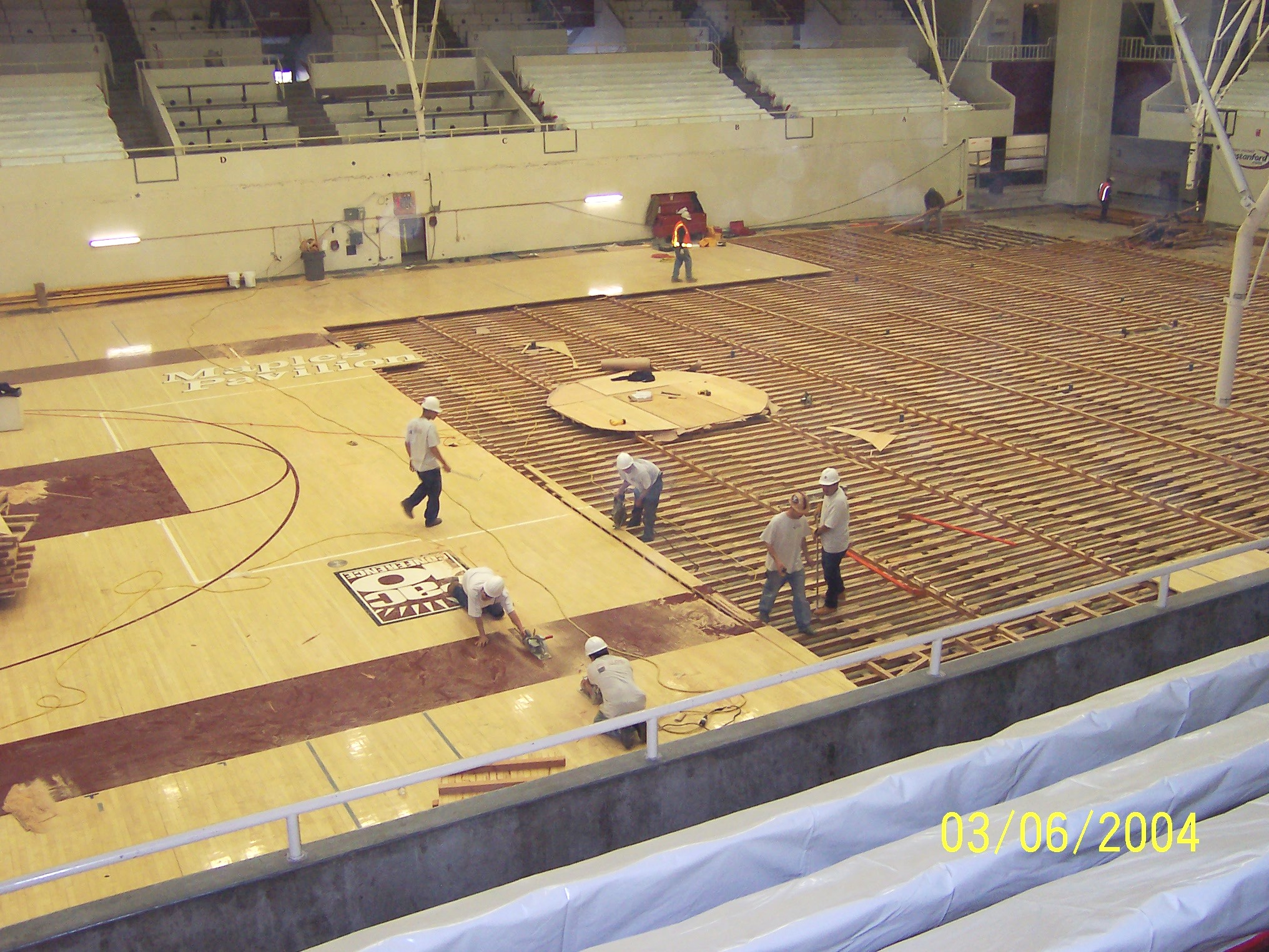 Tearing out the old Maples Pavilion Floor