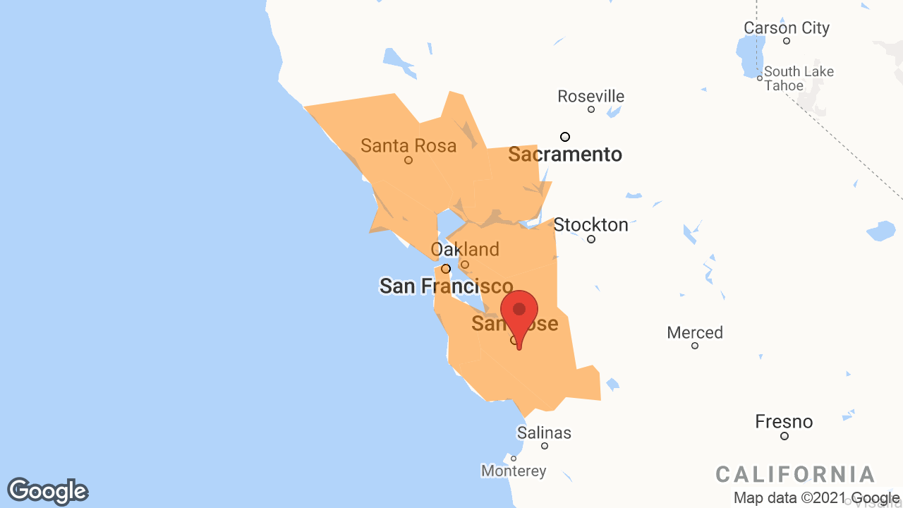 Service Area and Locations Map for California Commercial Cleaning Inc.