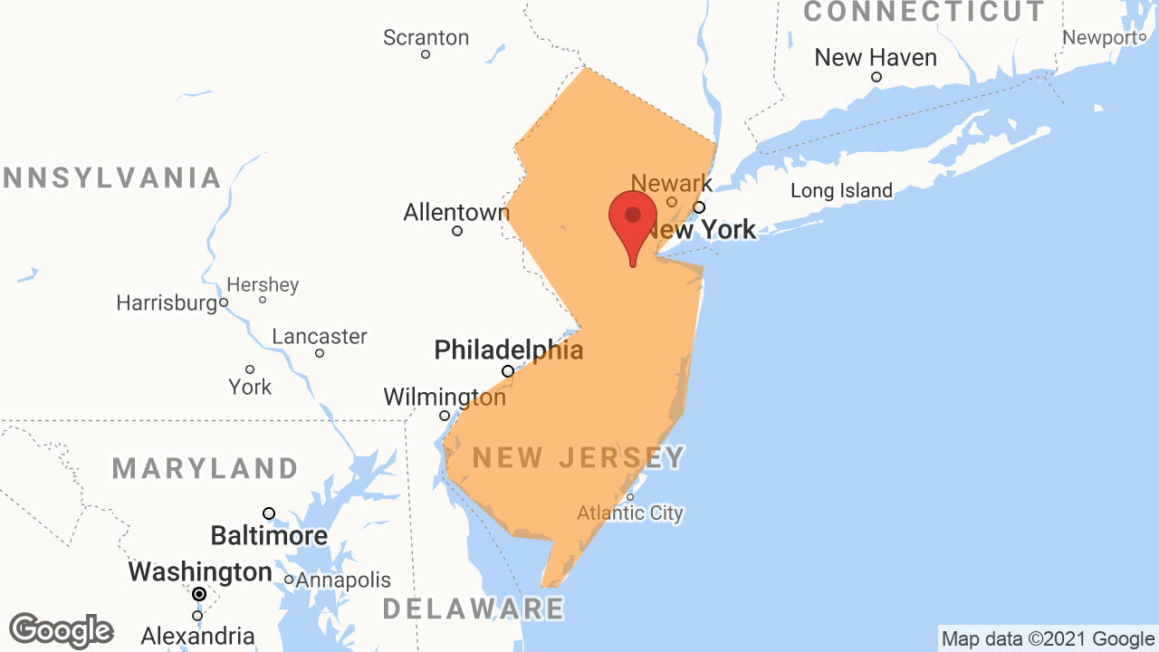 Service Area and Locations Map for Garden State Drywall Contractors, Inc.