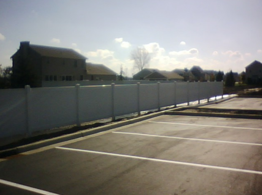 PVC fence at parking Lot 