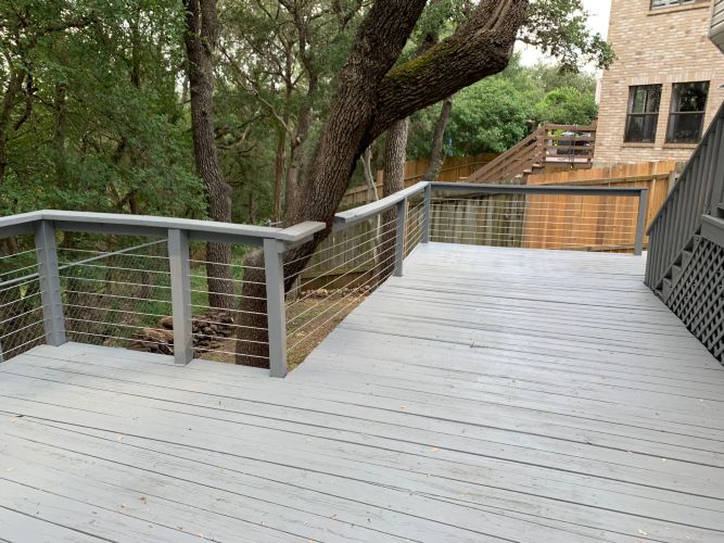 Cable Railing Installed into Existing Patio