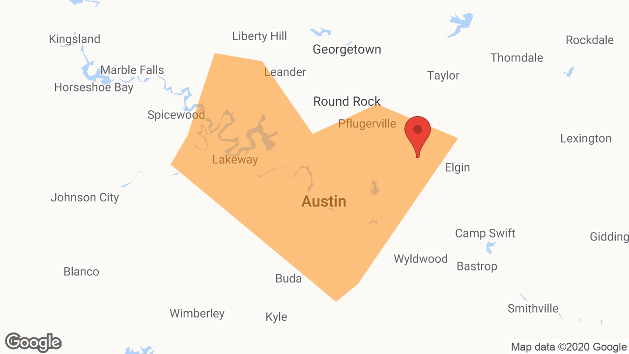 Service Area and Locations Map for Heart of Texas Metalworks