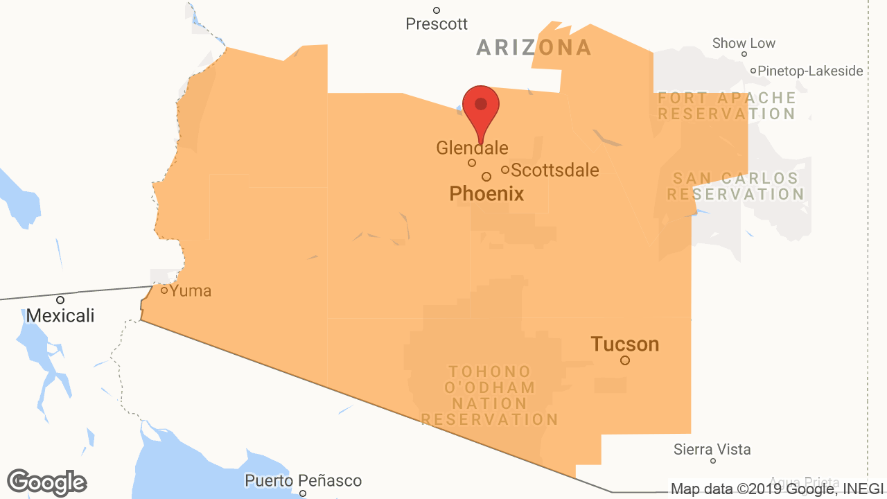 Service Area and Locations Map for Arizona Street Works LLC