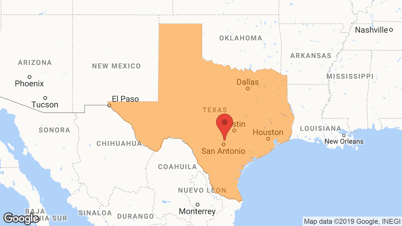 Service Area and Locations Map for Texas Shot Blast, LLC